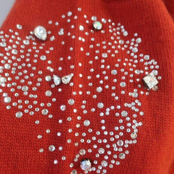 NWT Womens Regina Brick Red Cashmere 2 Pc Set Palazzo Pants Cowl Neck Sweater L - Picture 4 of 15